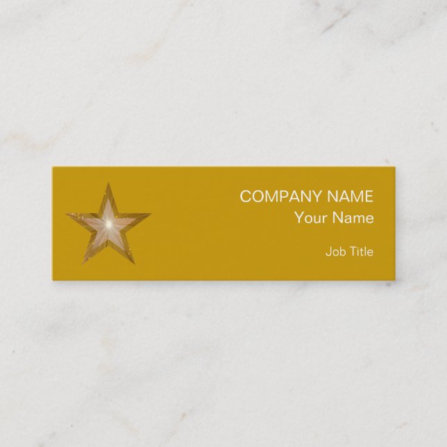 Gold Star business card template skinny gold (Front)