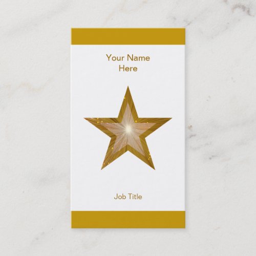 Gold Star business card white stripe vertical