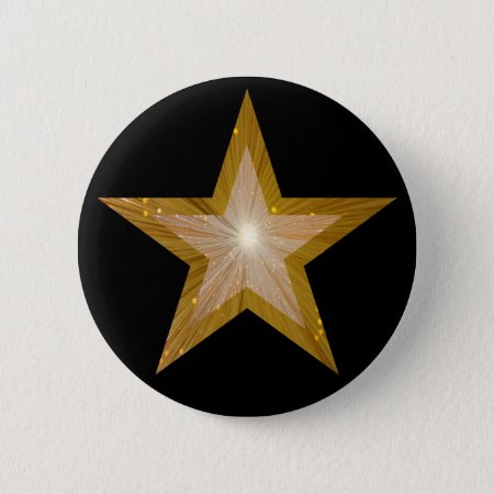 "gold" Star Button Black