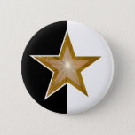 Gold Star Button Black White at Zazzle