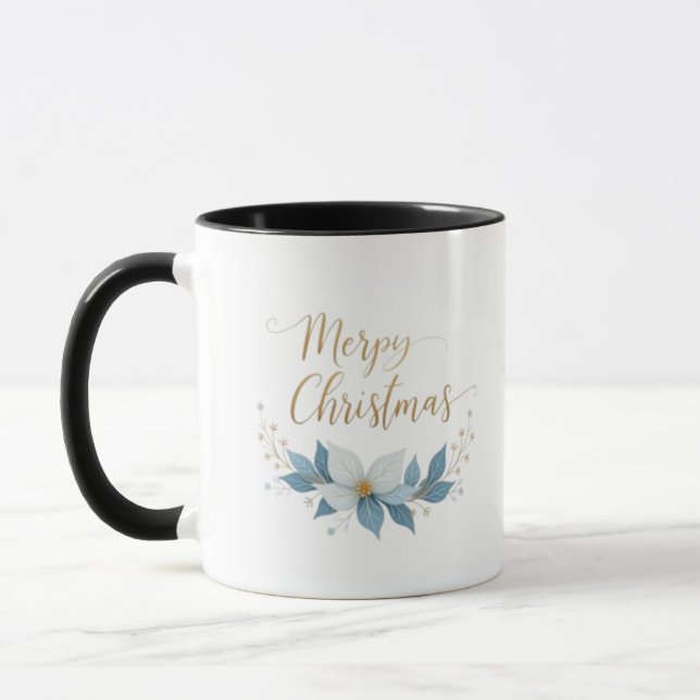 Gold  Star Christmas Mug (Left)