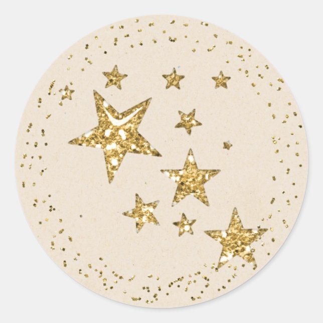 Gold Star Christmas Sticker (Front)