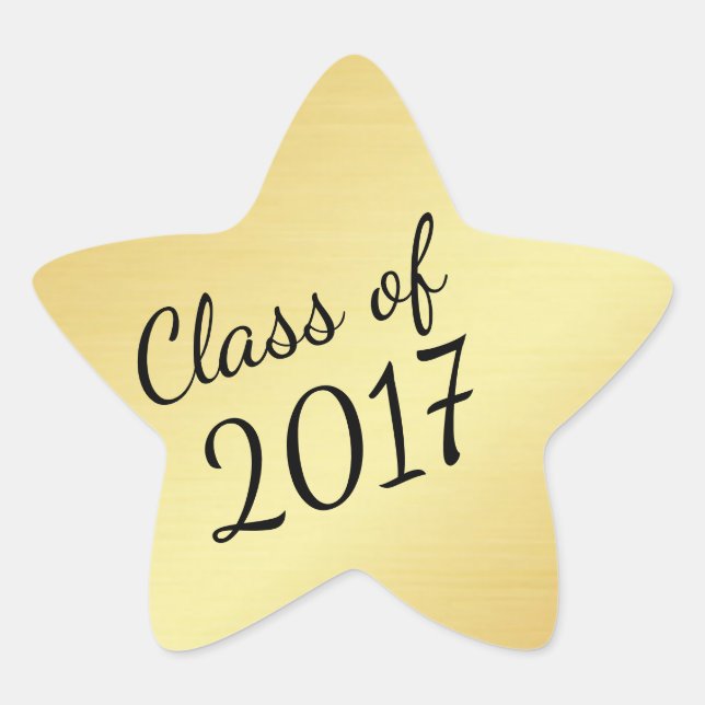 Gold Star Class of 2017 Custom Graduation Sticker (Front)