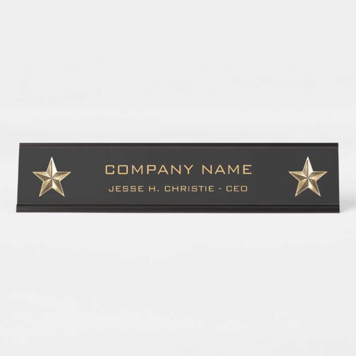 Gold Star Company Executive Desk Name Plate | Zazzle