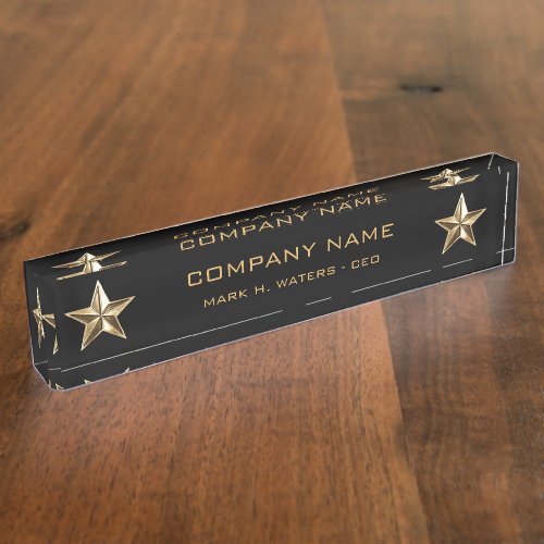 Gold Star Company Executive Desk Name Plate