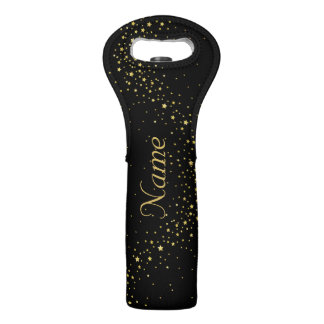 Gold Star Confetti Wine Bag