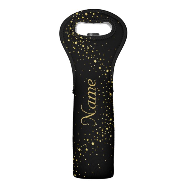 Gold Star Confetti Wine Bag (Front)