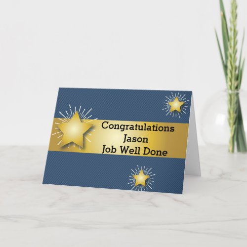 Gold Star Congratulations Card