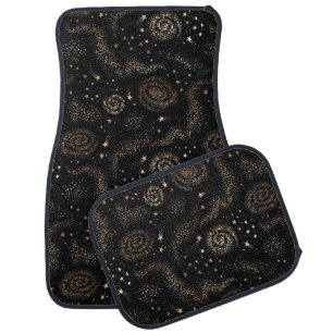 Gold Star Constellation Galaxy Pattern Car Floor Mat
