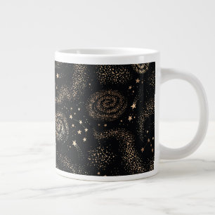 Gold Star Constellation Galaxy Pattern Giant Coffee Mug