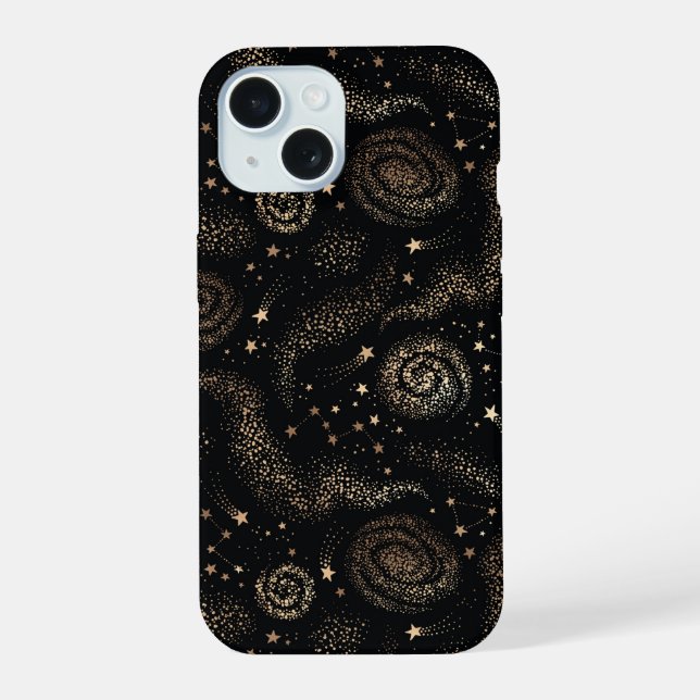 Gold Star Constellation Galaxy Pattern Iphone Case (Back)