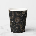 Gold Star Constellation Galaxy Pattern Paper Cups | Zazzle