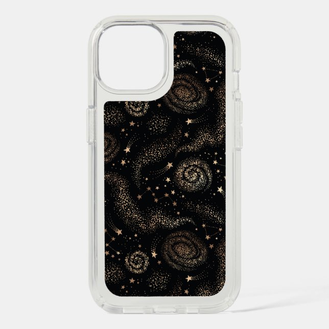 Gold Star Constellation Galaxy Pattern Speck iPhone Case (Front)