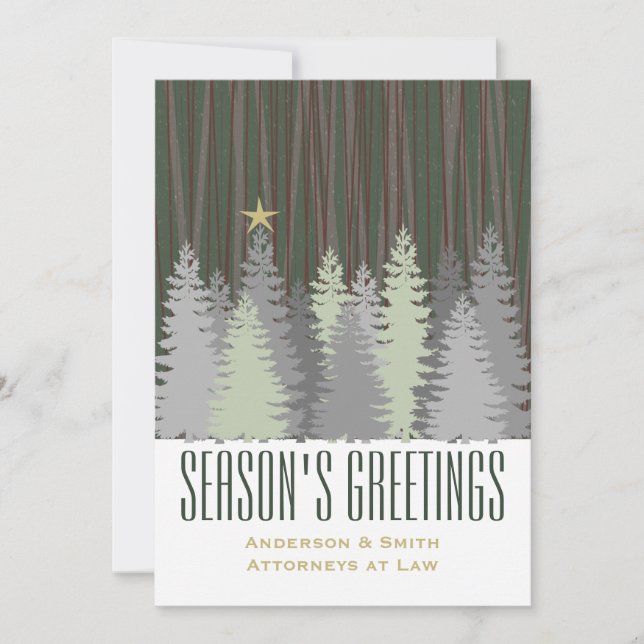 Gold Star Corporate Business Holiday Card (Front)