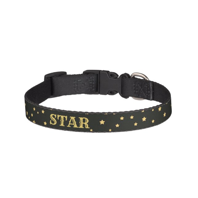 Gold Star Custom Name Dog Collar (Front)