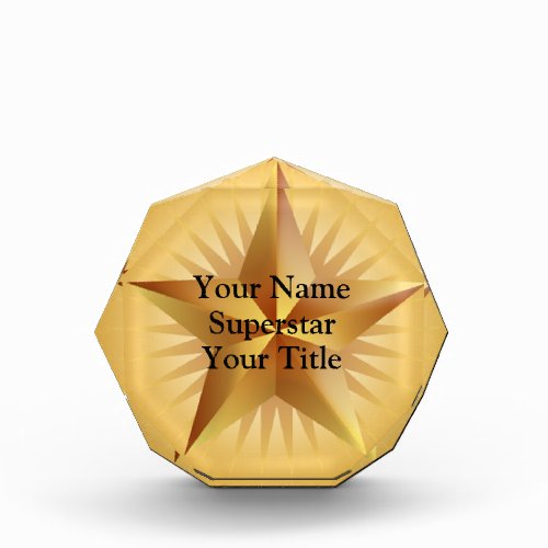 Gold Star Custom Octagon Award