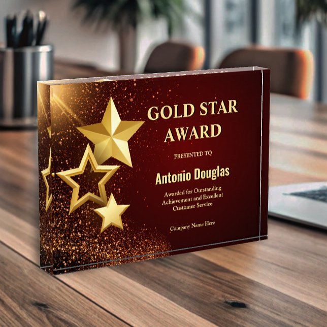 Gold Star Employee Appreciation Recognition Acrylic Award (Gold Star Employee Appreciation Recognition Acrylic Award)
