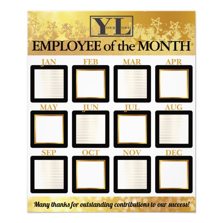 Gold star employee of the month photo display | Zazzle