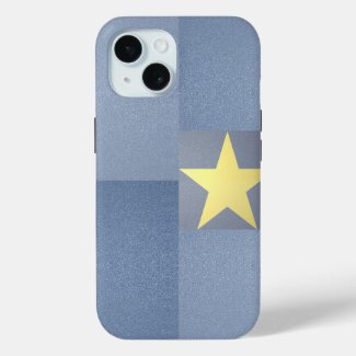 Gold Star Excellence Elegant Textured Blue Squares