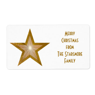 Gold Star 'Family' gift tag label large white