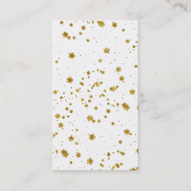 Gold Star Faux Foil Sequin Background Stars Design Business Card (Front)