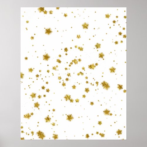 Gold Star Faux Foil Sequin Background Stars Design Poster
