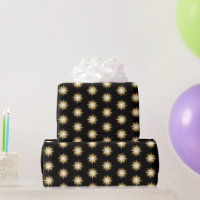 Black & Gold Star Wrapping Paper Roll 