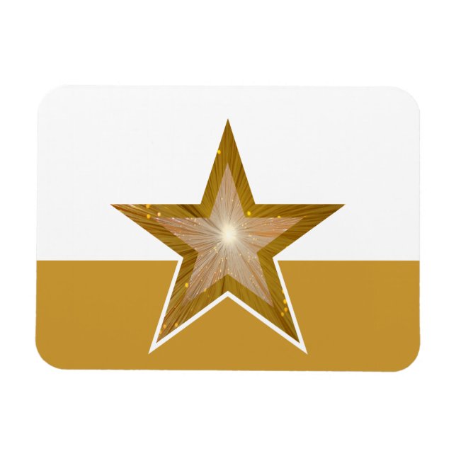 "Gold" Star flexible magnet white gold (Horizontal)