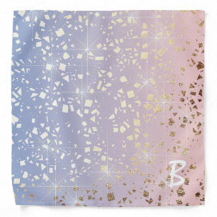 Gold Star Foil Sparkle Rose Quartz Serenity Blue Bandana