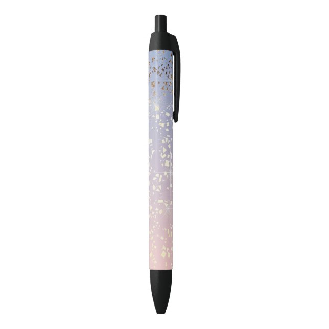 Gold Star Foil Sparkle Rose Quartz Serenity Blue Pen (Bottom (Vertical))