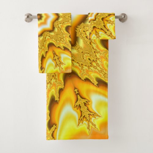 Gold Star Fractal Bath Towel Set