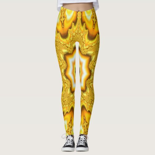 Gold Star Fractal Leggings