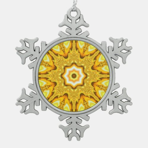 Gold Star Fractal Snowflake Ornament