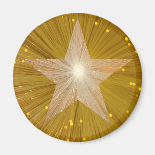 "Gold" Star fridge magnet round