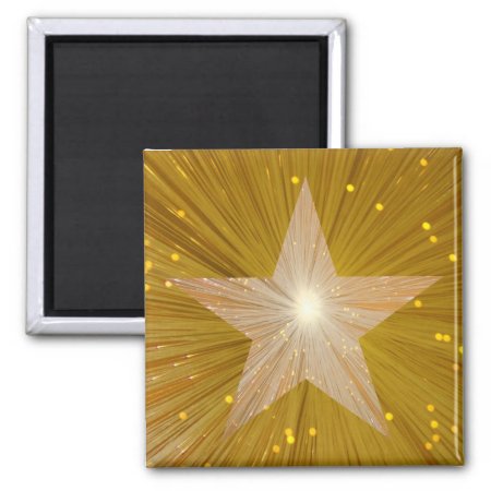 Gold Star Fridge Magnet Square
