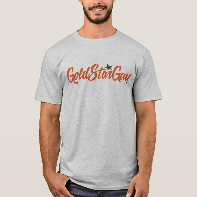 Gold Star Gay T-shirt - Gray (Front)