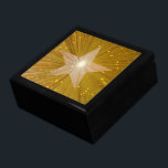 "Gold" Star gift box<br><div class="desc">Modern design with a "shining" gold and white star on a "glowing" yellow background. Gift box with a customizable design for you to personalise with your own text, images and ideas. Please note that this is a printed image created using original photographs and digital techniques, it does not shine or...</div>