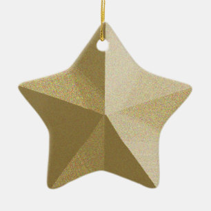 Gold Star Glitter Christmas Ornament Template