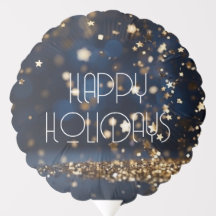 Gold Star Glitter Happy Holidays