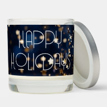 Gold Star Glitter Happy Holidays