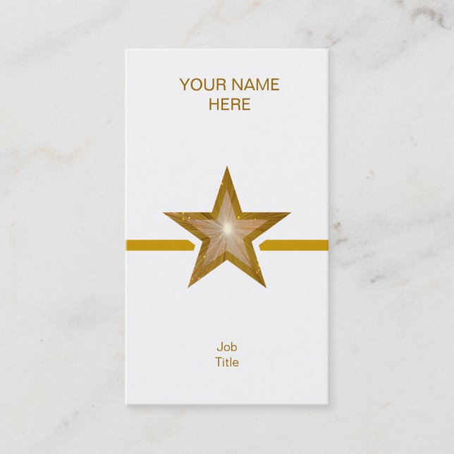 Gold Star gold line business card white vertical (Front)