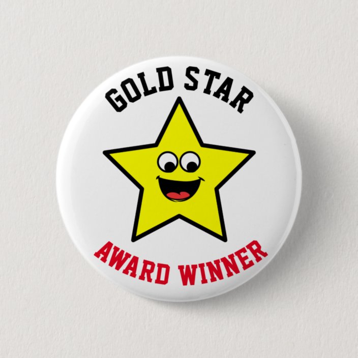 Gold Star Good Job Reward Button | Zazzlecom