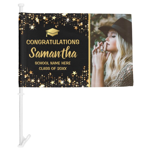 Gold Star Graduate | Photo 2025 Graduation Car Flag (Front)