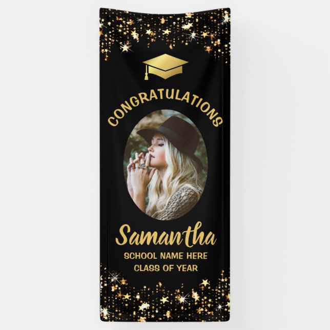 Gold Star Graduate | Photo 2026 Graduation Door Banner (Vertical)