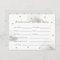 Gold Star & Gray Cloud Baby Predictions Card
