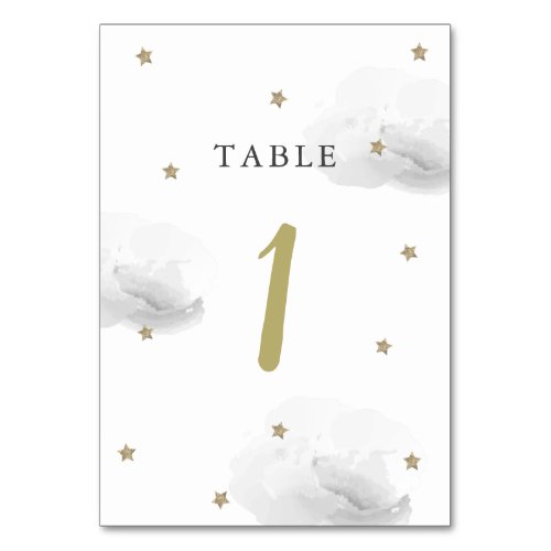 Gold Star  Gray Cloud Table Number