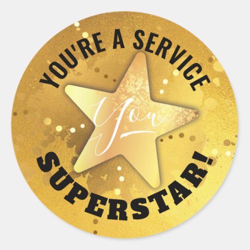 Gold star great job employee recognition stickers