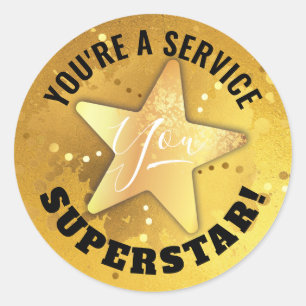 Gold star great job employee recognition stickers