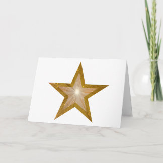 Gold Star greetings card white