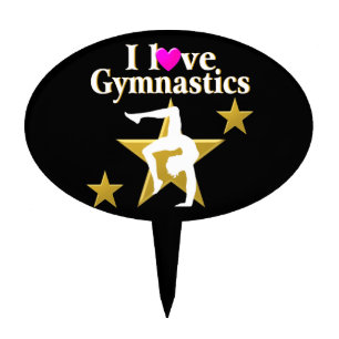 GOLD STAR GYMNAST CAKE TOPPER